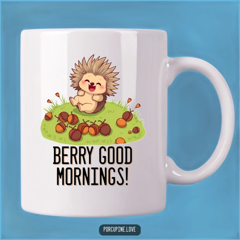 Funny Porcupine Roll Mug: Cute Acorn Fun Funny Gift