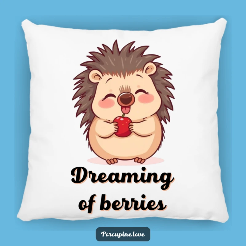Funny Excited Porcupine Pillow - Cozy Wiggling Nose Berry Accent Pillow