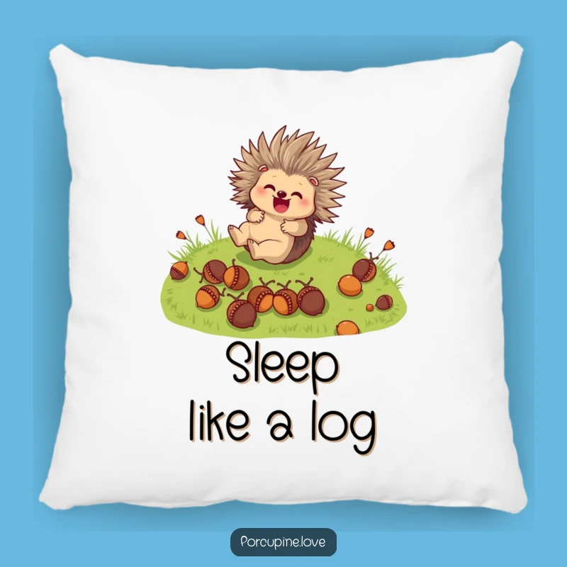 Funny Porcupine Roll Pillow: Cute Acorn Accent Pillow Funny Gift