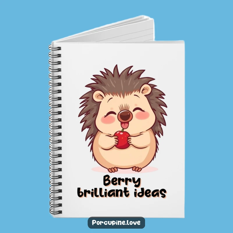 Funny Excited Porcupine Notebook - Wiggling Nose Berry Journal, Hilarious Gift Idea